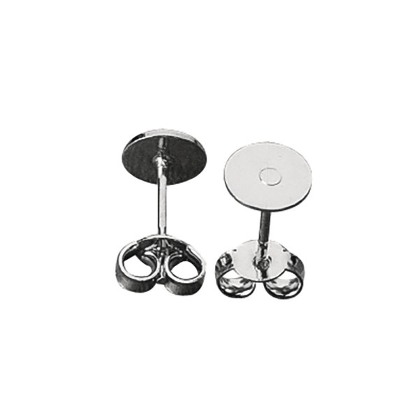 Ohrstecker m. Platine, 6mm ø, SB-Btl 4Stück, platin