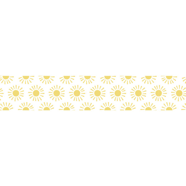 Washi Tape Sonne, 15mm, Rolle 15m, sonnengelb