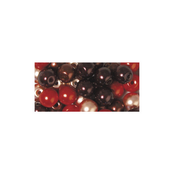 Renaissance Glaswachsperlen, 10 mm, Dose 32 Stück, mit Großloch, rot Mix