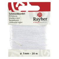 Schmuckkordel, ø 1 mm, SB-Karte 20 m, weiß