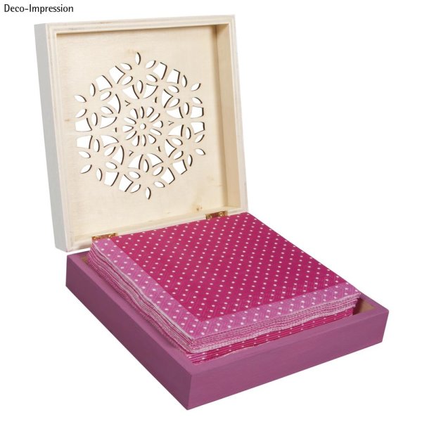Holz-Box gelasert, FSC Mix Credit, 14,5x14,5x4cm, Innenmass 13x13cm