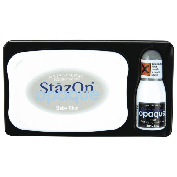 StazOn Opaque-Set, Stempelkissen + Tintenfläschchen, babyblau