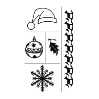 Silikon-Stempel, klar, Weihnachten, 3,5-13,5 cm, SB-Karte...