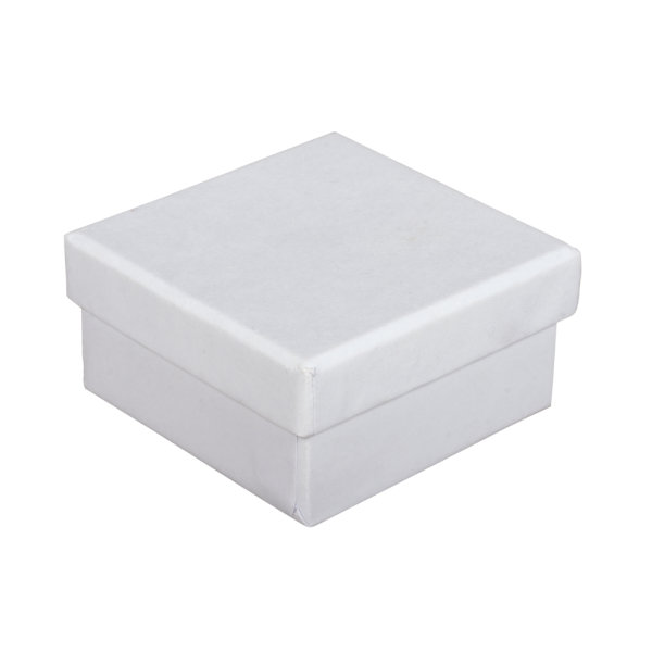 Pappmaché Boxen Set, FSC Recycled 100%, 6x6x3cm, quadratisch, SB-Btl 4Stück, weiss