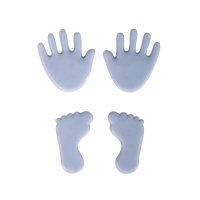 Wachsmotiv Babyfüsse- und Hände, je 1 Paar, ca. 1,5cm, SB-Btl 4Stück, hellblau