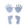 Wachsmotiv Babyfüsse- und Hände, je 1 Paar, ca. 1,5cm, SB-Btl 4Stück, hellblau