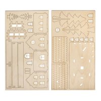 Holzbausatz Häuschen x1, FSC 100%, 17,5x9,4x14cm, 30-tlg. , 1Set