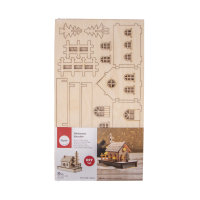 Holzbausatz Häuschen x1, FSC 100%, 17,5x9,4x14cm, 30-tlg. , 1Set