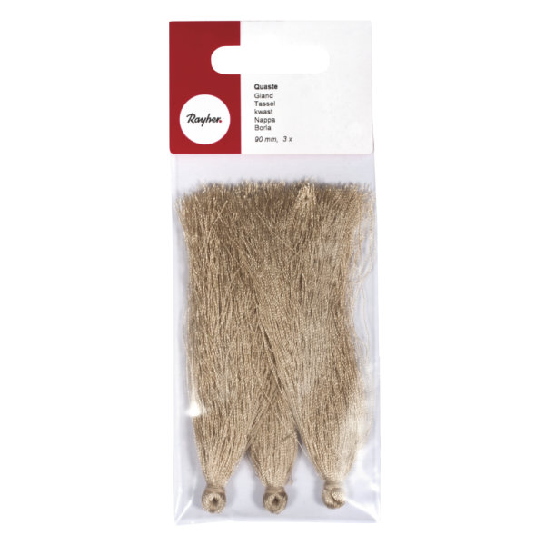 Quaste, 90mm, SB-Btl 3Stck, beige