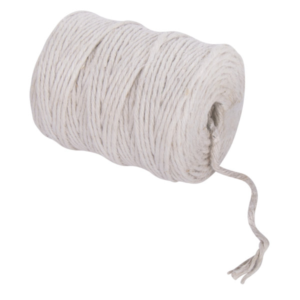 Jutegarn, 6fach, 6mm ø, Spule 120m, weiss