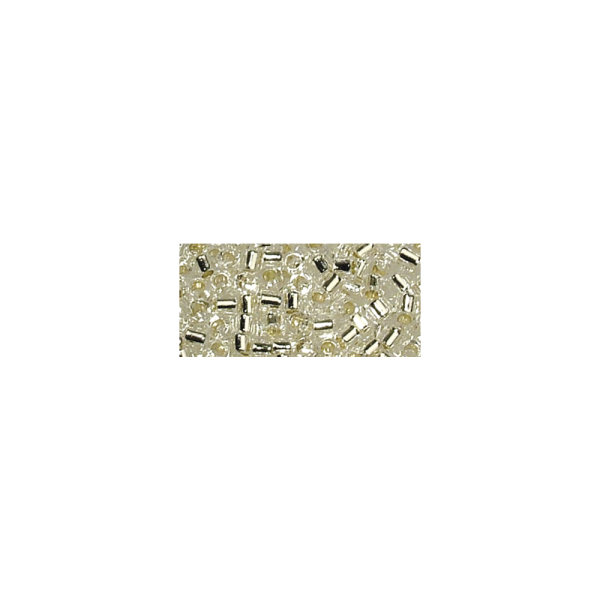 Miyuki Delica-Rocailles, 2,2mm ø, mit Silbereinzug, Dose, bergkristall, 9g