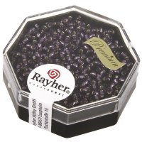 Miyuki Premium-Rocailles, 2,2 mm ø, mit Silbereinzug, violett, Dose 12g