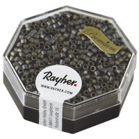 Delica-Rocailles, 2,2mm ø, metallic matt, Dose, anthrazit, 7g