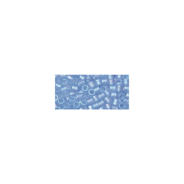 Miyuki Delica-Rocailles, 2,2mm ø, transparent Rainbow matt, Dose, aquamarin, 9g