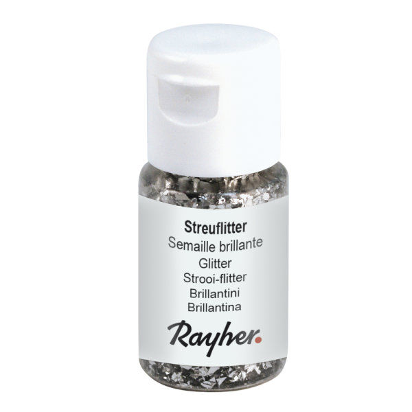 Streuflitter, Flschchen, 10 ml, PET, silber