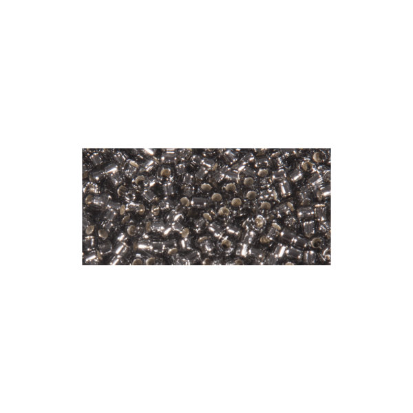 Delica-Rocailles, 1,6mm , mit Silbereinzug, Dose, anthrazit, 6g