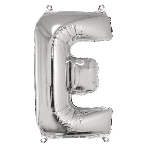 Folienballon Buchstabe E, 40cm, SB-Btl 1Stck, silber