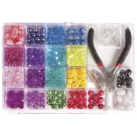 Perlen-Box mit Zange, 20x13,5cm, Farb- u. Grössenmix, Box, bunt, 170g