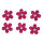 Deko-Sticker: Papierblüten m. Halbperle, m. Klebepunkt, SB-Btl 20Stück, pink