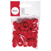 Pompons, 10 mm, SB-Btl. 65 Stück, rot