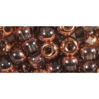 Rocailles metallic mit Grossloch, 5,5mm ø, Loch ø2mm, Dose 80Stück, kupfer
