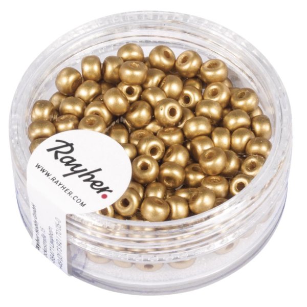 Rocailles, 4mm , Dose 150Stck, gold matt