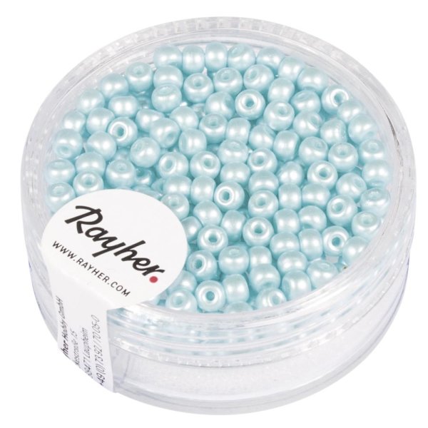 Rocailles, 3mm ø, Dose 200Stück, aqua matt