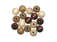 Holz Perlen Mischung FSC 100%, 6mm ø, poliert, SB-Btl 115Stück, braun Töne