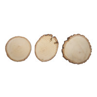 Holzscheibe rund, natur, 10-12cm ø, Bund 3Stück
