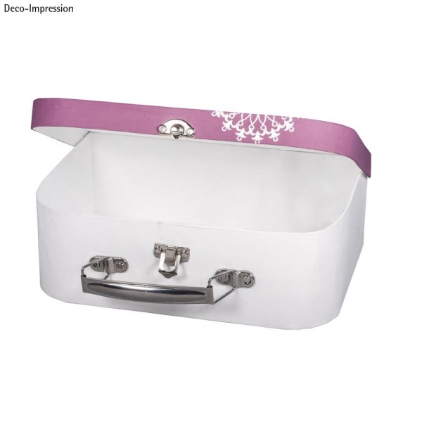 Pappmach Koffer, FSC Recycled 100%, 24x16x8cm, mit Metall-Griff