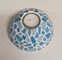Teelichthalter Mosaik (hellblau)