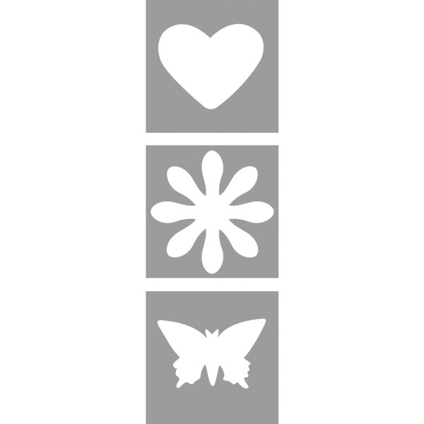 Motivstanzer: Herz,Blume,Schmetterling, 2,54cm, SB-Blister 3Stück